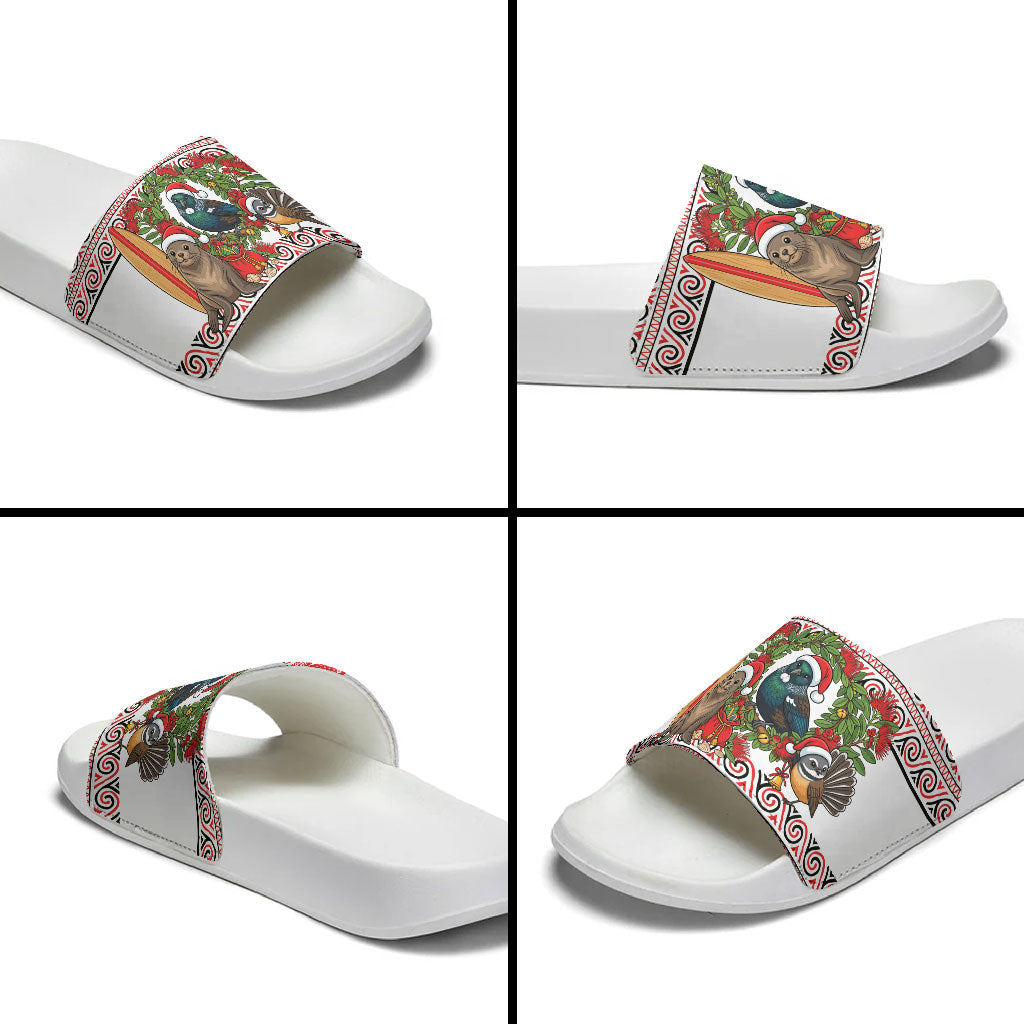 New Zealand Animal Christmas Slide Sandals Maori Inspired Kowhaiwhai Patterns LT9 - Polynesian Pride
