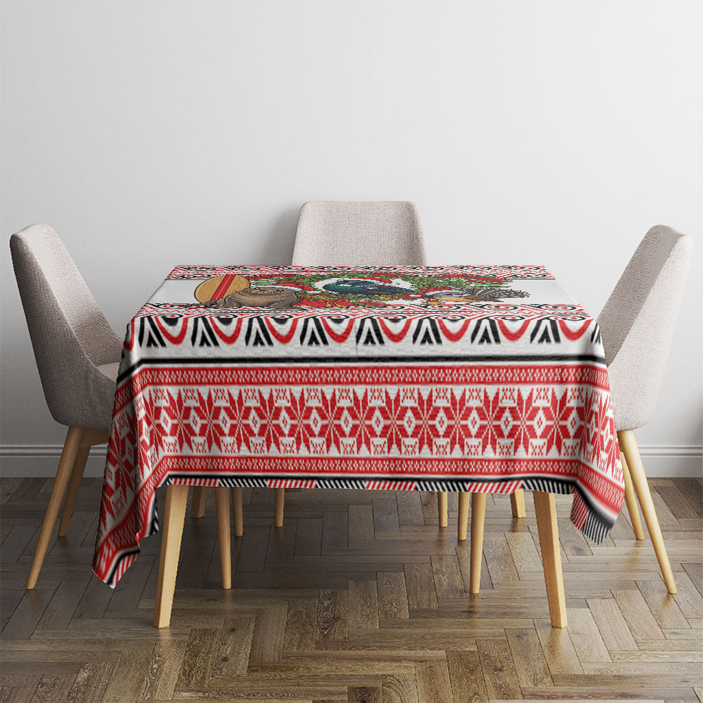 New Zealand Animal Christmas Tablecloth Maori Inspired Kowhaiwhai Patterns LT9 - Polynesian Pride