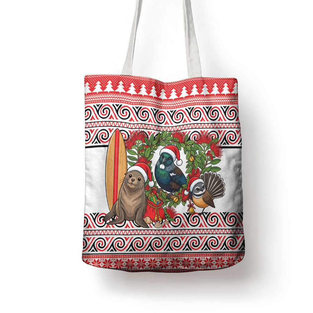 New Zealand Animal Christmas Tote Bag Maori Inspired Kowhaiwhai Patterns LT9 - Polynesian Pride