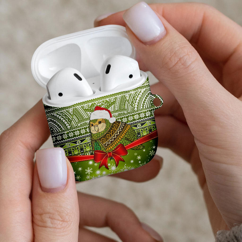 New Zealand Kakapo Christmas AirPods Case Maori Inspired Knitted Patterns LT9 - Polynesian Pride