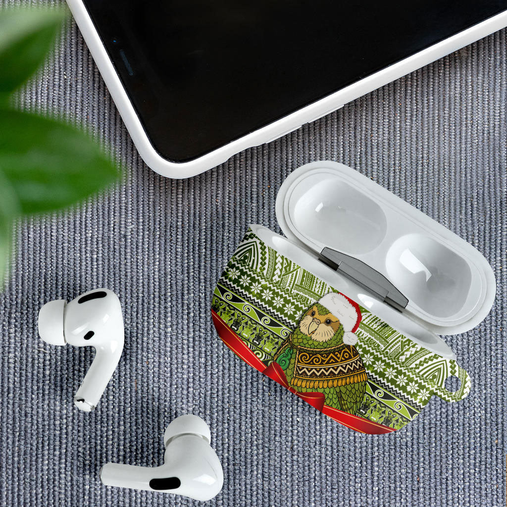 New Zealand Kakapo Christmas AirPods Case Maori Inspired Knitted Patterns LT9 - Polynesian Pride