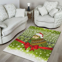 New Zealand Kakapo Christmas Area Rug Maori Inspired Knitted Patterns