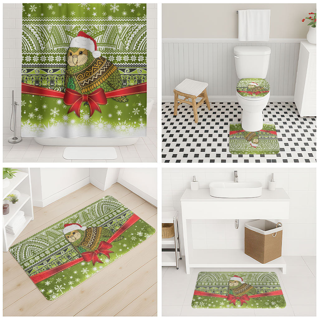 New Zealand Kakapo Christmas Bathroom Set Maori Inspired Knitted Patterns LT9 - Polynesian Pride