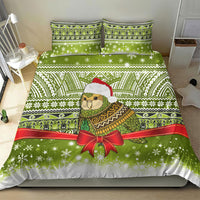 New Zealand Kakapo Christmas Bedding Set Maori Inspired Knitted Patterns LT9 - Polynesian Pride
