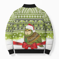 New Zealand Kakapo Christmas Bomber Puffer Jacket Maori Inspired Knitted Patterns LT9 - Polynesian Pride