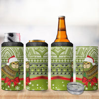 New Zealand Kakapo Christmas 4 in 1 Can Cooler Tumbler Maori Inspired Knitted Patterns LT9 - Polynesian Pride