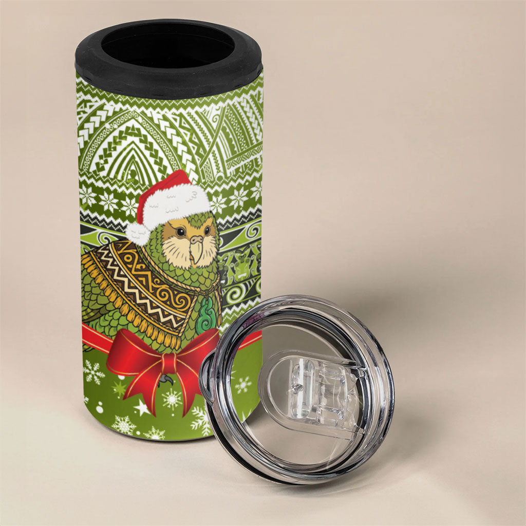 New Zealand Kakapo Christmas 4 in 1 Can Cooler Tumbler Maori Inspired Knitted Patterns LT9 - Polynesian Pride