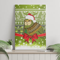 New Zealand Kakapo Christmas Canvas Wall Art Maori Inspired Knitted Patterns