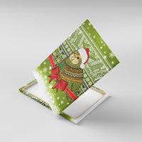 New Zealand Kakapo Christmas Canvas Wall Art Maori Inspired Knitted Patterns