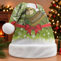 New Zealand Kakapo Christmas Santa Hat Maori Inspired Knitted Patterns LT9 Without Fur Green - Polynesian Pride