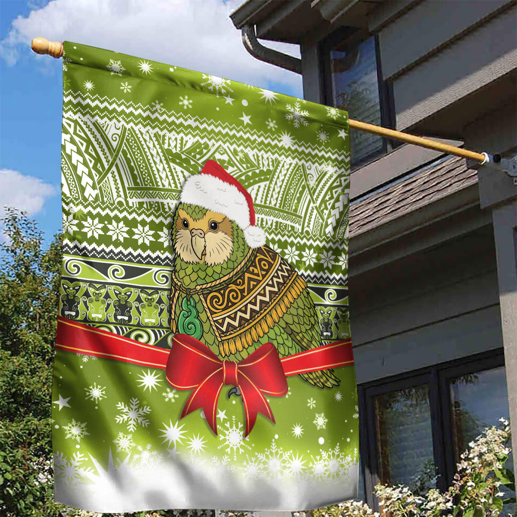 New Zealand Kakapo Christmas Garden Flag Maori Inspired Knitted Patterns LT9 - Polynesian Pride