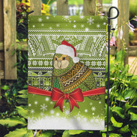 New Zealand Kakapo Christmas Garden Flag Maori Inspired Knitted Patterns LT9 Garden Flag Green - Polynesian Pride
