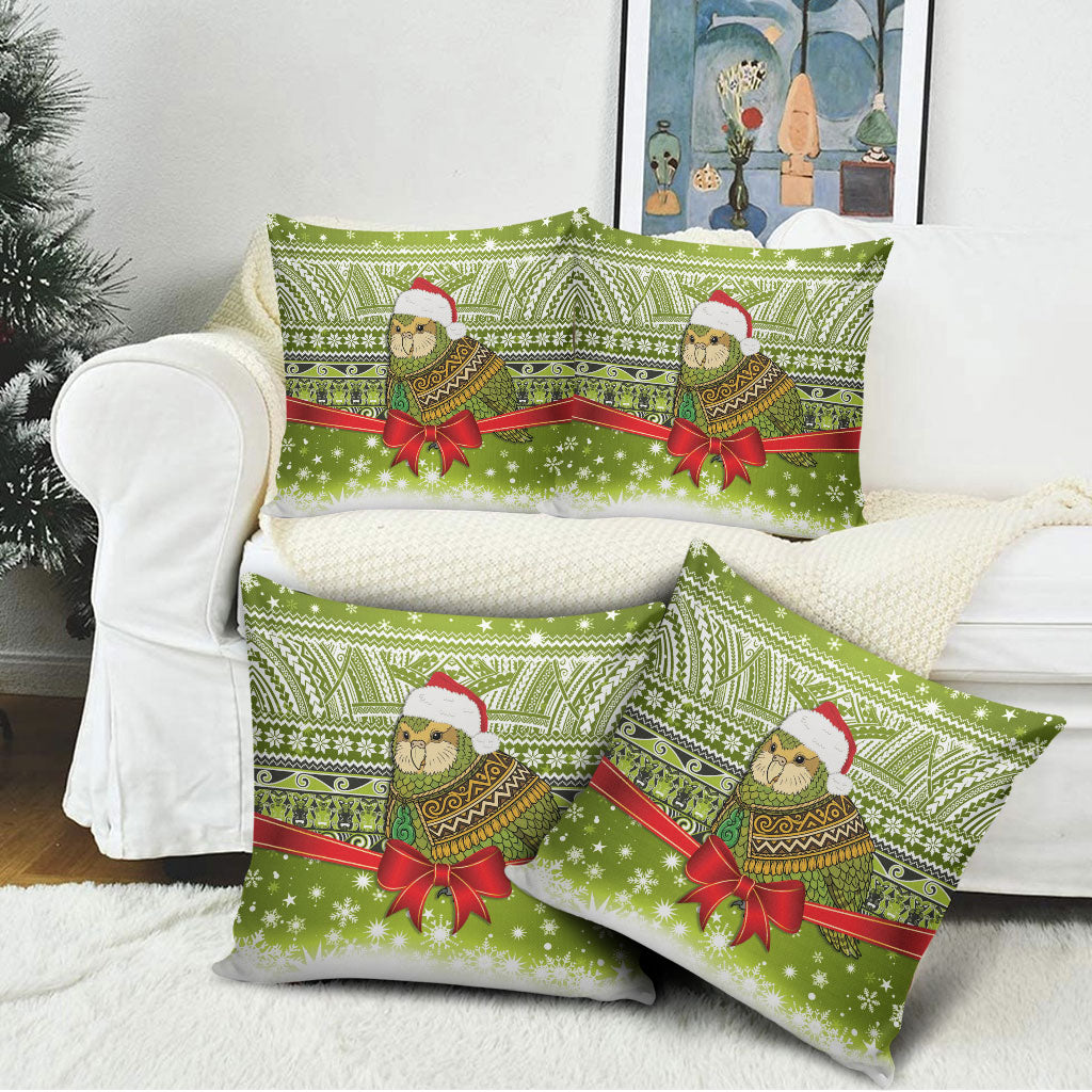 New Zealand Kakapo Christmas Pillow Cover Maori Inspired Knitted Patterns