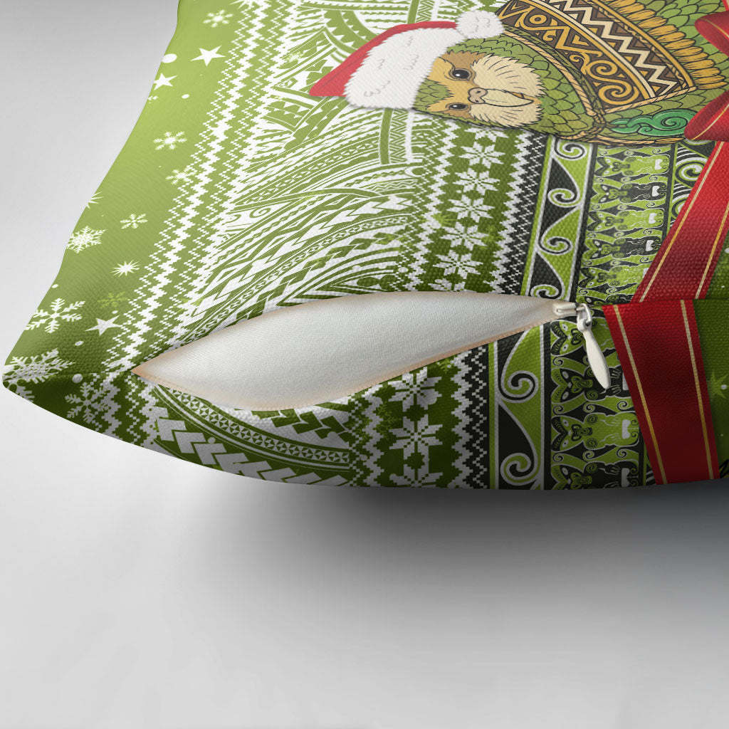 New Zealand Kakapo Christmas Pillow Cover Maori Inspired Knitted Patterns