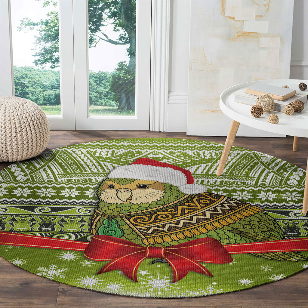 New Zealand Kakapo Christmas Round Carpet Maori Inspired Knitted Patterns