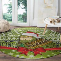 New Zealand Kakapo Christmas Round Carpet Maori Inspired Knitted Patterns