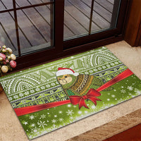 New Zealand Kakapo Christmas Rubber Doormat Maori Inspired Knitted Patterns LT9 - Polynesian Pride
