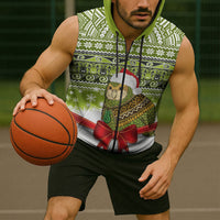 New Zealand Kakapo Christmas Sleeveless Zip Hoodie Maori Inspired Knitted Patterns LT9 - Polynesian Pride
