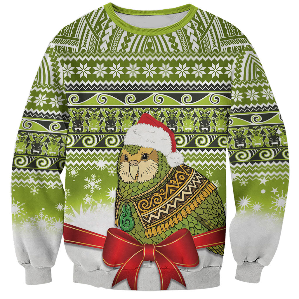 New Zealand Kakapo Christmas Sweatshirt Maori Inspired Knitted Patterns