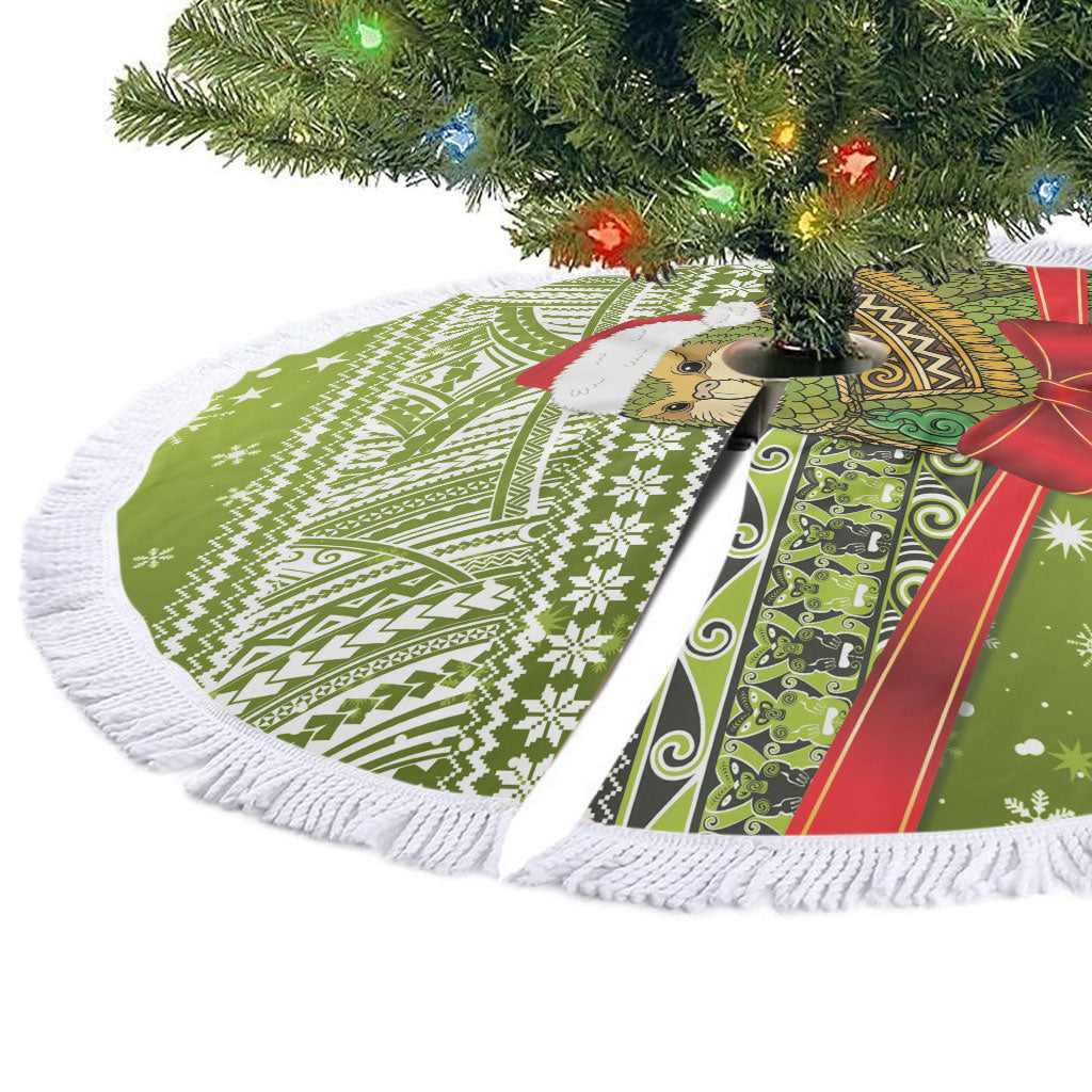 New Zealand Kakapo Christmas Tree Skirt Maori Inspired Knitted Patterns