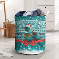 New Zealand Tui Bird Christmas Laundry Basket Maori Inspired Knitted Patterns