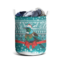 New Zealand Tui Bird Christmas Laundry Basket Maori Inspired Knitted Patterns