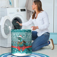 New Zealand Tui Bird Christmas Laundry Basket Maori Inspired Knitted Patterns