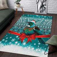 New Zealand Tui Bird Christmas Area Rug Maori Inspired Knitted Patterns