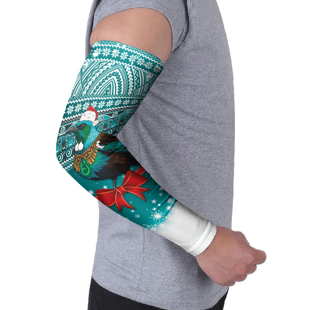New Zealand Tui Bird Christmas Arm Sleeves Maori Inspired Knitted Patterns LT9 - Polynesian Pride