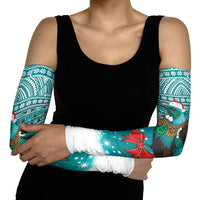 New Zealand Tui Bird Christmas Arm Sleeves Maori Inspired Knitted Patterns LT9 - Polynesian Pride