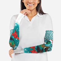 New Zealand Tui Bird Christmas Arm Sleeves Maori Inspired Knitted Patterns LT9 - Polynesian Pride