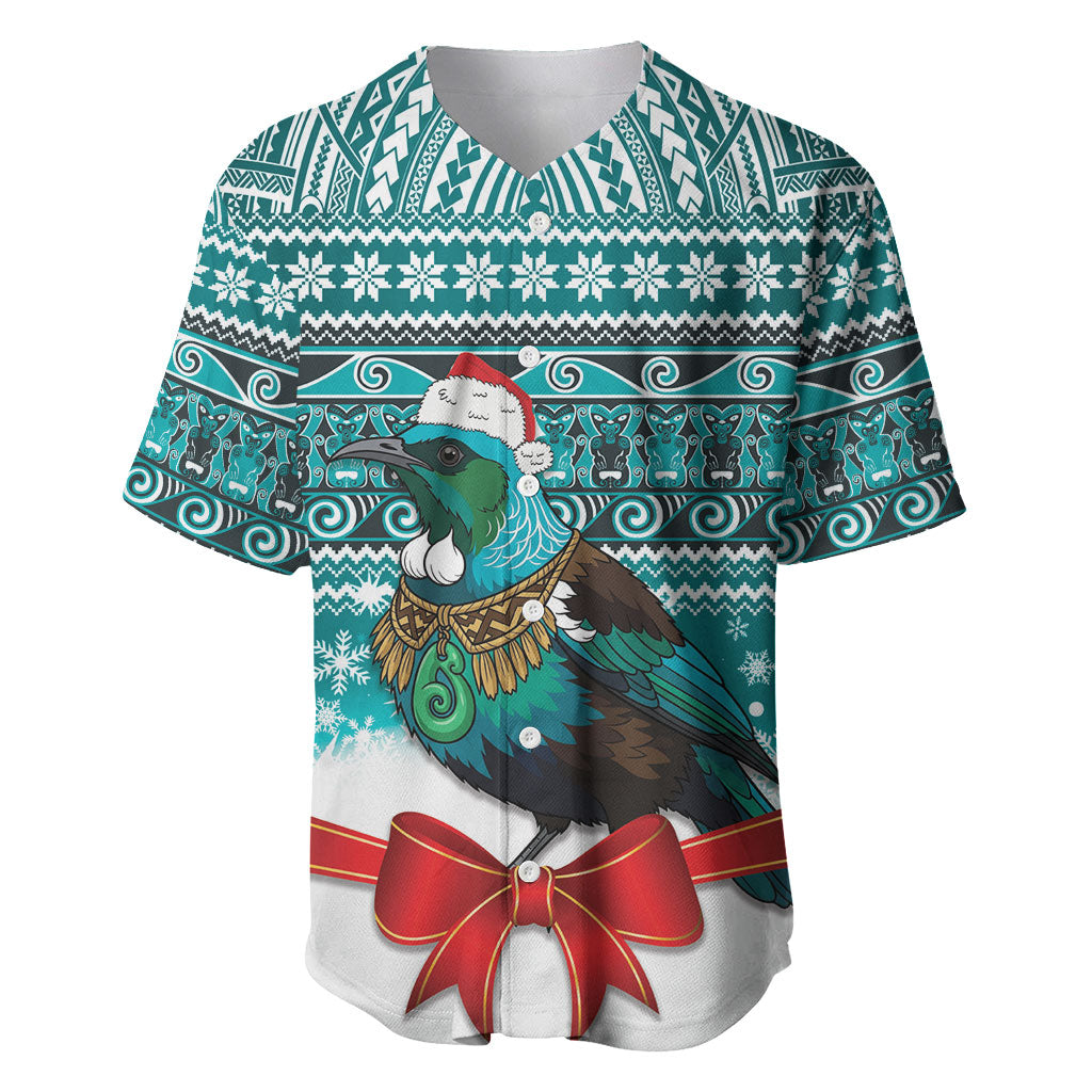 New Zealand Tui Bird Christmas Baseball Jersey Maori Inspired Knitted Patterns