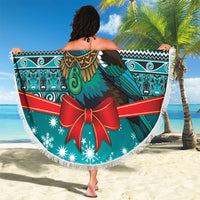 New Zealand Tui Bird Christmas Beach Blanket Maori Inspired Knitted Patterns