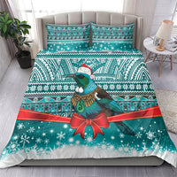 New Zealand Tui Bird Christmas Bedding Set Maori Inspired Knitted Patterns