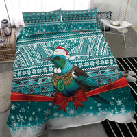 New Zealand Tui Bird Christmas Bedding Set Maori Inspired Knitted Patterns