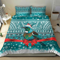 New Zealand Tui Bird Christmas Bedding Set Maori Inspired Knitted Patterns