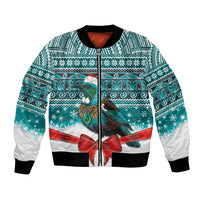 New Zealand Tui Bird Christmas Bomber Jacket Maori Inspired Knitted Patterns