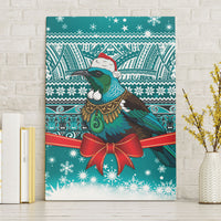 New Zealand Tui Bird Christmas Canvas Wall Art Maori Inspired Knitted Patterns