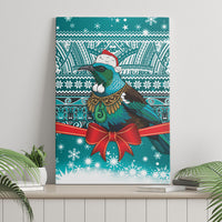 New Zealand Tui Bird Christmas Canvas Wall Art Maori Inspired Knitted Patterns