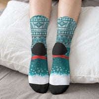New Zealand Tui Bird Christmas Crew Socks Maori Inspired Knitted Patterns