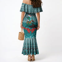 New Zealand Tui Bird Christmas Mermaid Dress Maori Inspired Knitted Patterns LT9 - Polynesian Pride