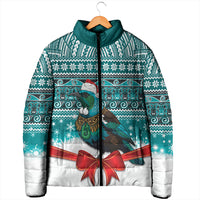 New Zealand Tui Bird Christmas Padded Jacket Maori Inspired Knitted Patterns