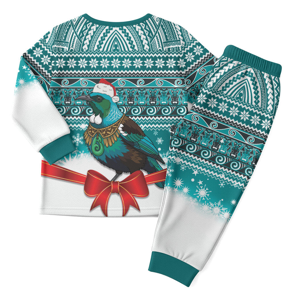 New Zealand Tui Bird Christmas Pajama Set Maori Inspired Knitted Patterns