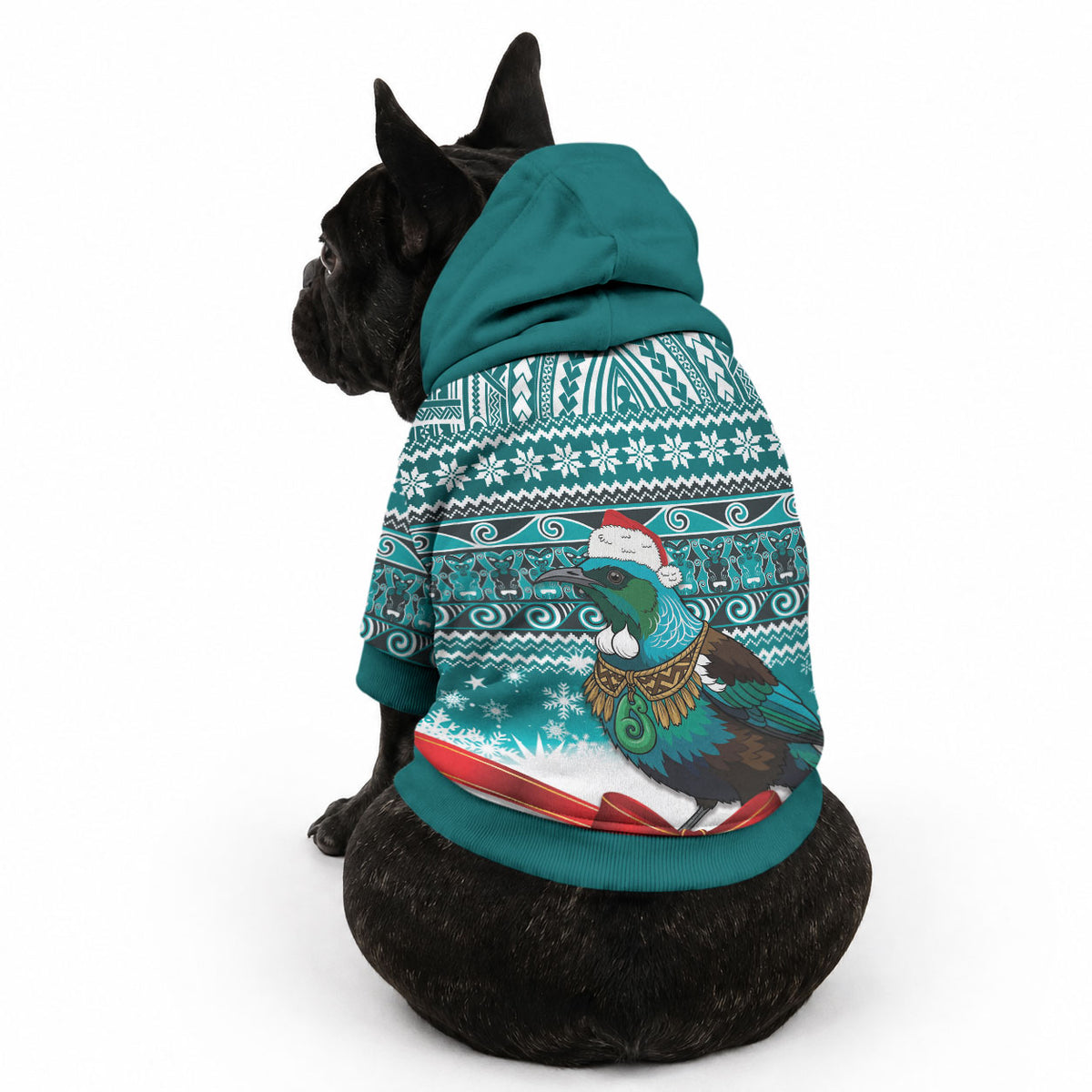 New Zealand Tui Bird Christmas Pet Hoodie Maori Inspired Knitted Patterns LT9 - Polynesian Pride