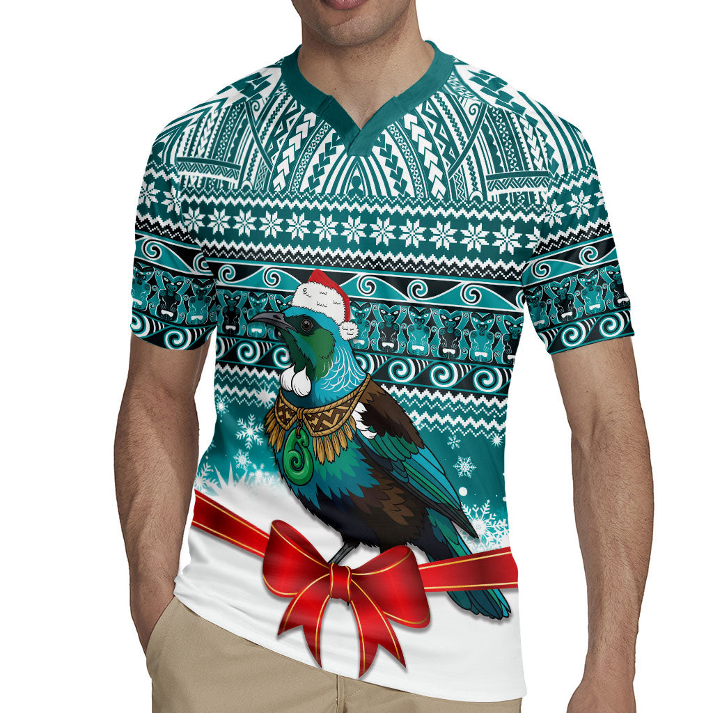 New Zealand Tui Bird Christmas Rugby Jersey Maori Inspired Knitted Patterns LT9 - Polynesian Pride
