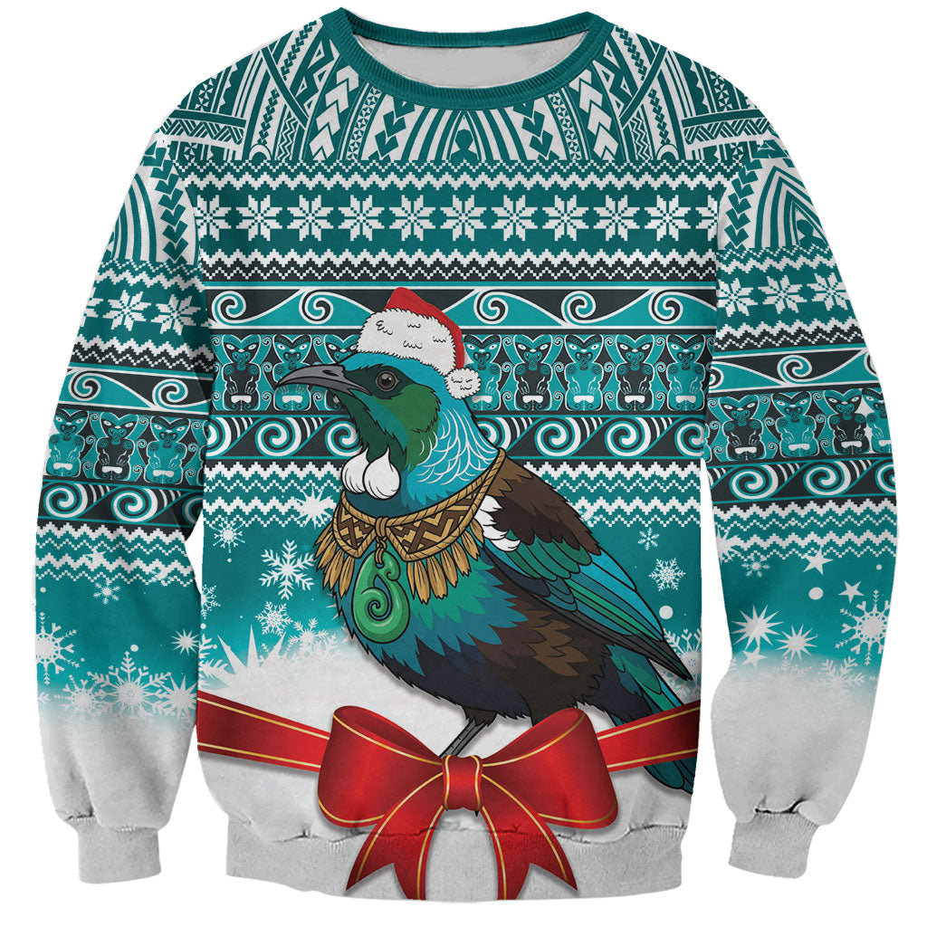 New Zealand Tui Bird Christmas Sweatshirt Maori Inspired Knitted Patterns