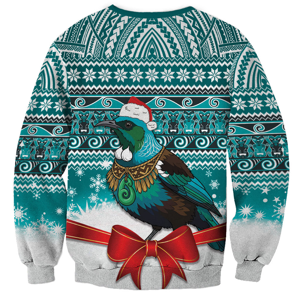 New Zealand Tui Bird Christmas Sweatshirt Maori Inspired Knitted Patterns