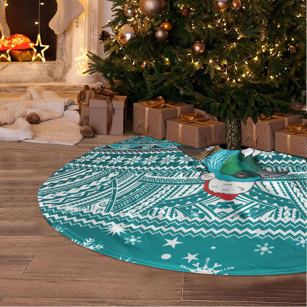 New Zealand Tui Bird Christmas Tree Skirt Maori Inspired Knitted Patterns