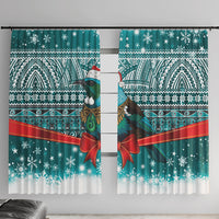 New Zealand Tui Bird Christmas Window Curtain Maori Inspired Knitted Patterns