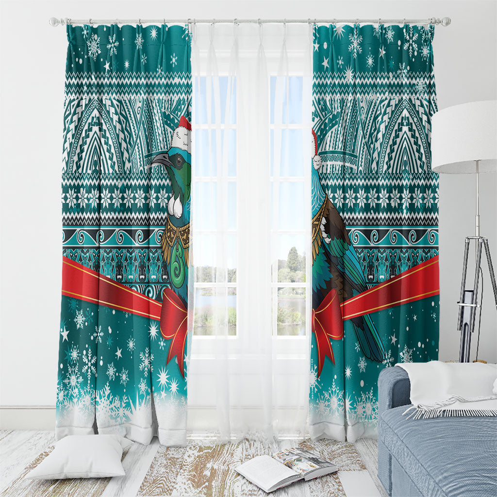 New Zealand Tui Bird Christmas Window Curtain Maori Inspired Knitted Patterns